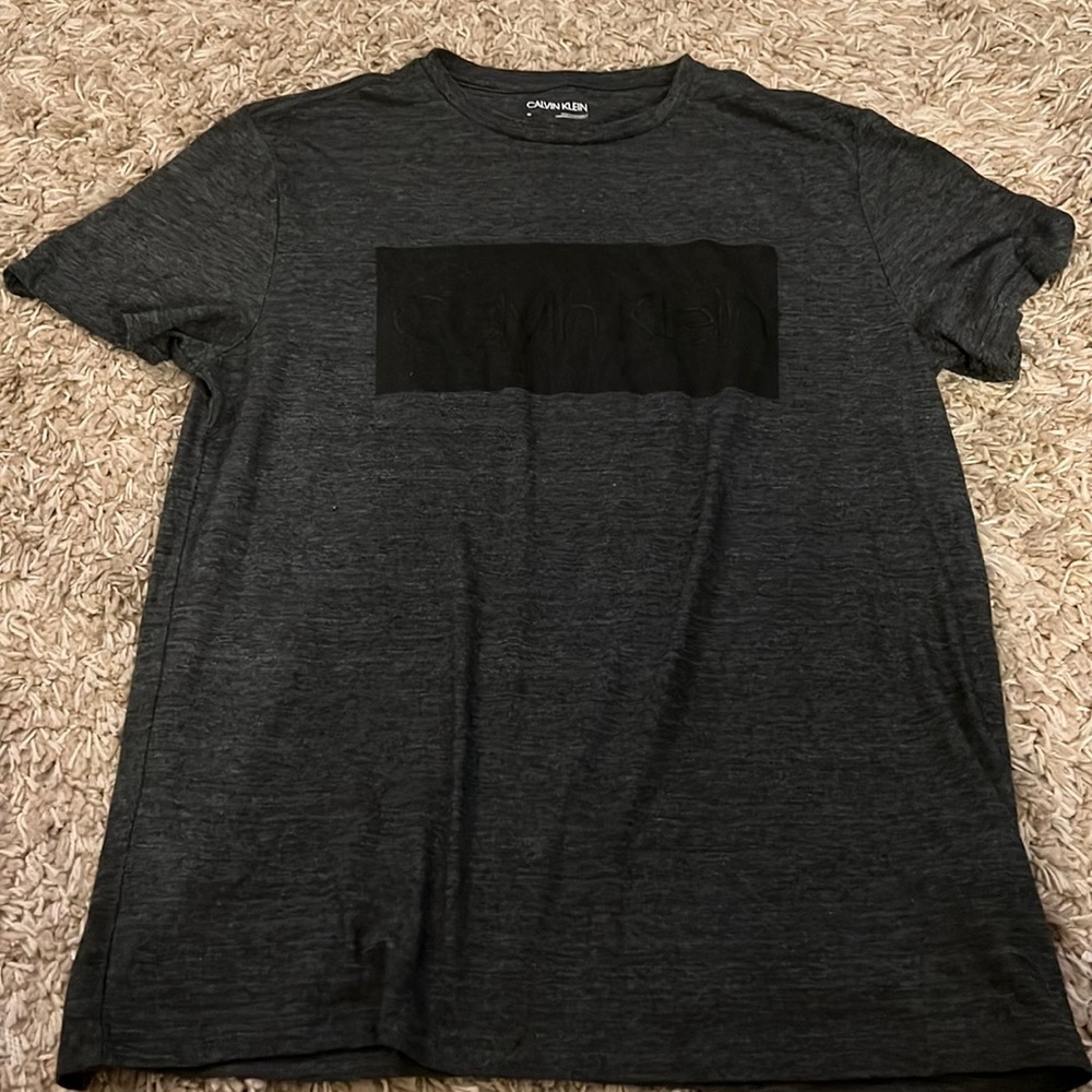 Calvin Klein Black on black bar logo tee